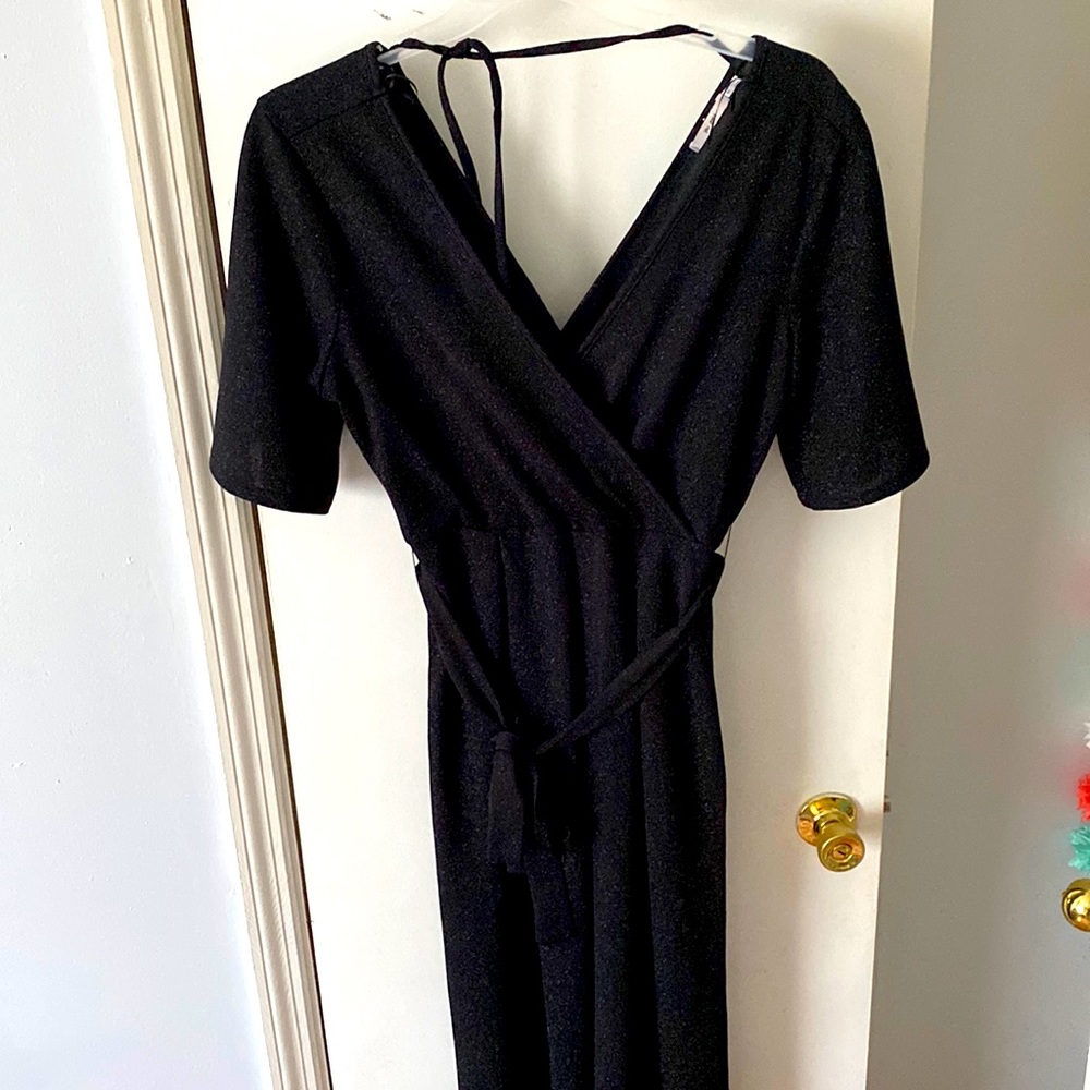 Black Glitter Jumpsuit